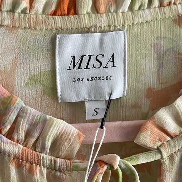 NWT MISA Los Angeles Pastel Watercolor Flowy Marcele Midi Dress Size Small - Picture 6 of 10